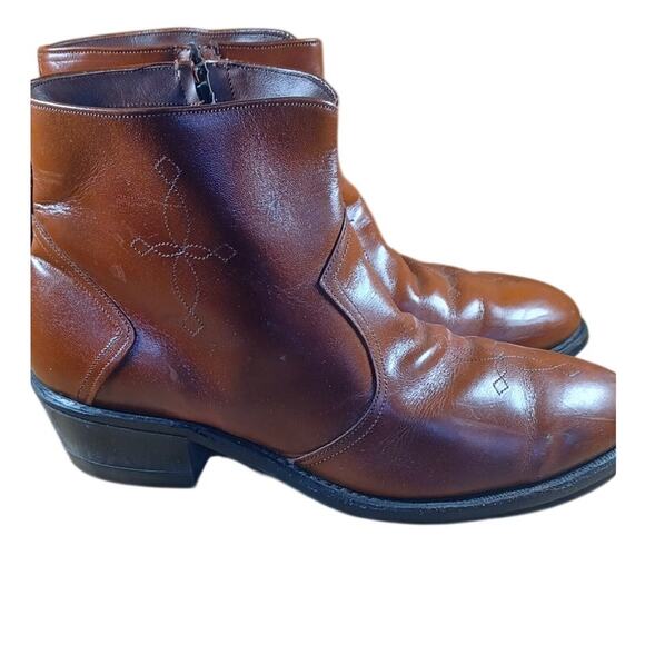 Tufgum Other - Vintage Hy-Test Tufgum Side-Zip Western Ankle Boots Brown Leather Men’s 10 XE